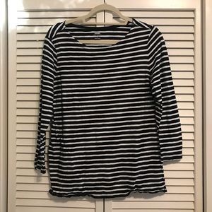 Old Navy Black and White Striped Shirt (L)